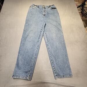 Ralph Lauren Lauren Jean Co Womens 8 Blue Jeans Denim Mom Straight Distressed